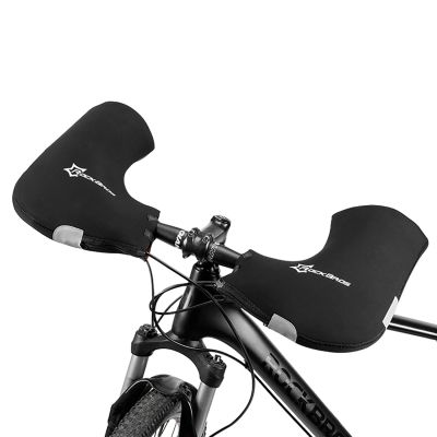 2. Rękawiczki ocieplane na kierownicę Rockbros D16-B wiatroodporne wodoodporne kompatybilne z motocyklem - czarne