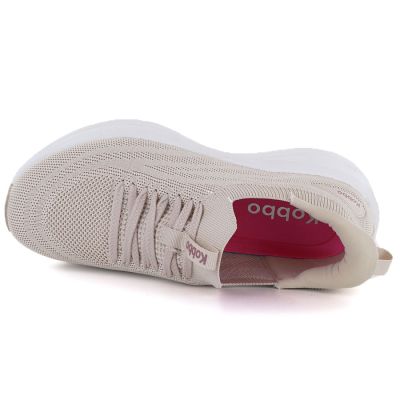 3. Półbuty sportowe damskie na platformie beżowe Kobbo Vinceza 102421