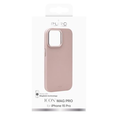 2. Etui silikonowe Puro Icon Mag Pro MagSafe do iPhone 15 Pro - różowe