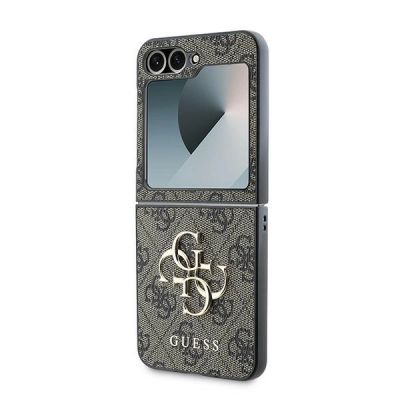 6. Etui Guess Leather 4G Metal Logo na Samsung Galaxy Z Flip 6 - brązowe
