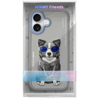 7. Etui Nimmy Glasses Cool nag na iPhone 17 - szare