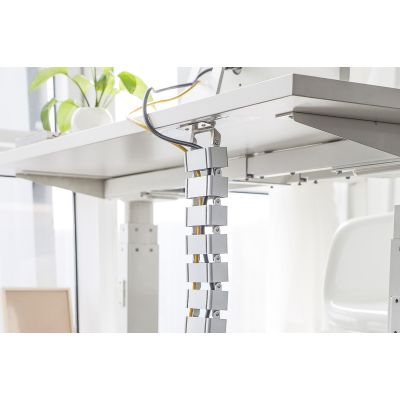 7. Maskownica (organizer) do okablowania (kręgosłup),regulowana, elastyczna, 1.3m, srebrna