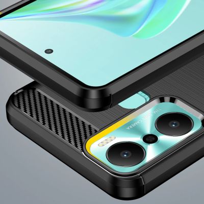 6. Carbon Case etui do Infinix Hot 20 Play elastyczny silikonowy karbonowy pokrowiec czarne