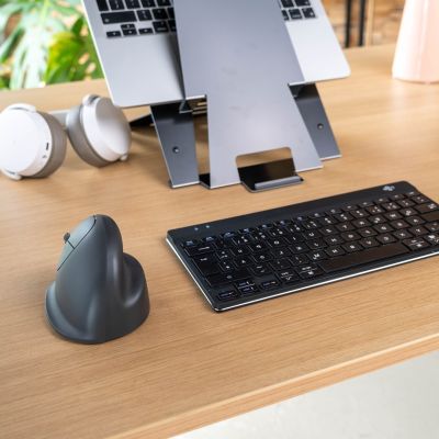 12. R-Go Tools Mysz pionowa R-Go HE Basic, mysz ergonomiczna, rozmiar medium (długość dłoni 165-185 mm), dla leworęcznych, Bluetooth