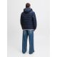 7. Jack&Jones męska kurtka puchowa JJEBRADLEY LIGHT PUFFER HOOD NOOS 12280970 SKY CAPTAIN