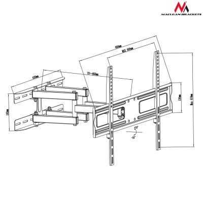 6. Uchwyt do telewizora Maclean MC-762 (Uchylny - 70"; max. 30kg)