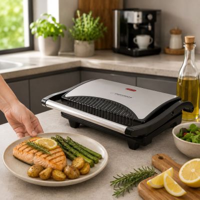 14. Grill elektryczny stołowy Esperanza Taleggio EKG006 (stołowy-zamknięty; 750W; kolor inox)