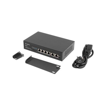 10. LANBERG SWITCH POE+ RACK 10"/19" (4X 100MB/S POE+, 2X 100MB/S) RSFE-4P-2FE-60