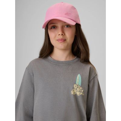 3. T-shirt loose z nadrukiem dziewczęcy 4F 4FJRSS26TTSHF3980-25S