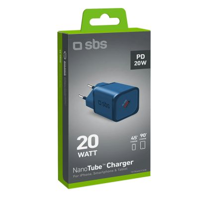 2. Ładowarka sieciowa SBS TETRGAN1C20B 20W GaN z Power Delivery - niebieska