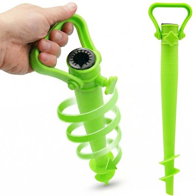 BAZA MOCOWANIE DO PARASOLA PLASTIKOWA WKRĘCANA 39CM ZIELONA