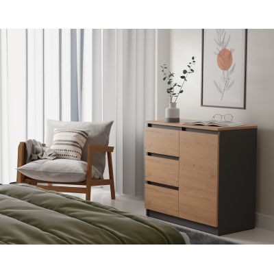 3. KOMODA 1 DRZWI 3 SZUFLADY ANT/ART BLAT ART KOMPLET