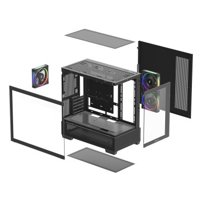 22. DeepCool CG380 3F Midi Tower Czarny