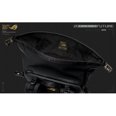 22. ASUS ROG SLASH Backpack Edition 20 plecak Plecak rolowany Czarny Poliester, Skóra woskowana (Pull Up)