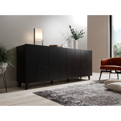 4. Komoda ETNA 200x42x82 czarny mat