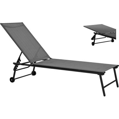 10. LEŻAK OGRODOWY WYPOCZYNKOWY 185X57X31CM SZARY