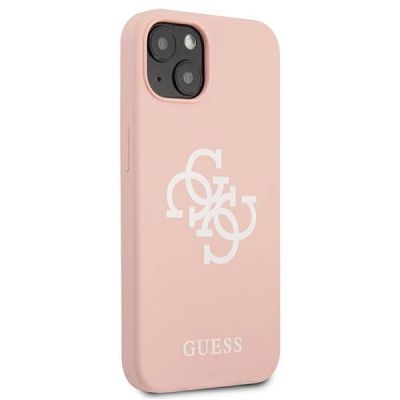 4. Etui Guess Silicone 4G Logo na iPhone 13 mini - różowe