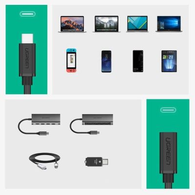 5. Kabel Ugreen 40574 USB-C - USB-C 5Gb/s 0,5m - czarny