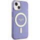 4. Etui Guess Glitter Gold MagSafe na iPhone 14 - purpurowe