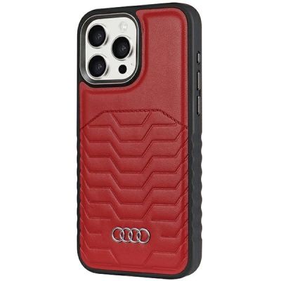 2. Etui Audi Synthetic Leather z MagSafe na iPhone 14 Pro - czerwone