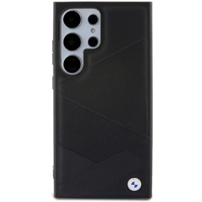 3. Etui BMW Signature Leather Crossing Lines Pattern na Samsung Galaxy S24 Ultra - czarne