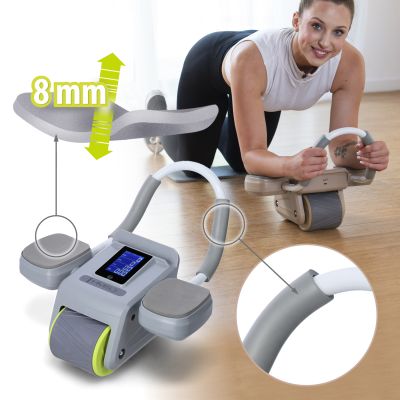 8. KA08 GRAY ABS AUTOMATYCZNE KOŁO DO ĆWICZEŃ MIĘŚNI BRZUCHA Z WYŚWIETLACZEM LCD I ŁADOWANIEM HMS