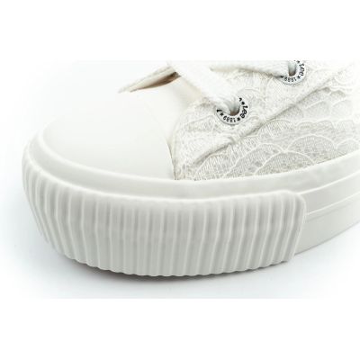 6. Lee buty damskie sportowe Isla trampki białe platforma koronkowe