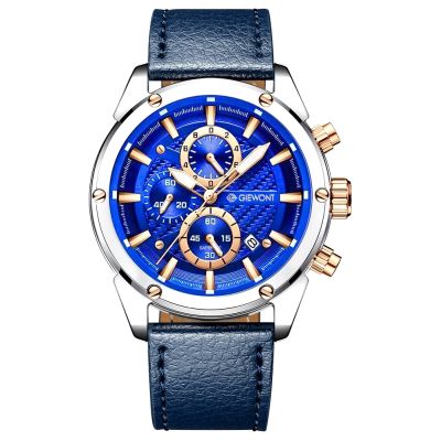 12. Zegarek Męski Giewont Chronograph Sapphire Srebrno Niebieski GW8810-A2