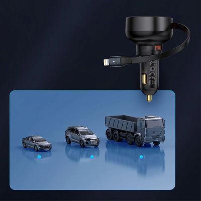 13. Ładowarka samochodowa Baseus Enjoyment Pro 55W USB-A ze zwijanym kablem Lightning - czarna