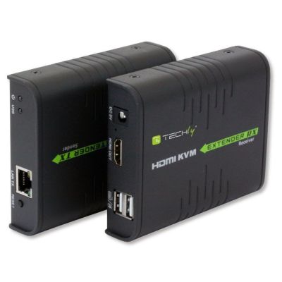 Techly IDATA HDMI-KVM2 przedłużacz KVM Nadajnik i odbiornik
