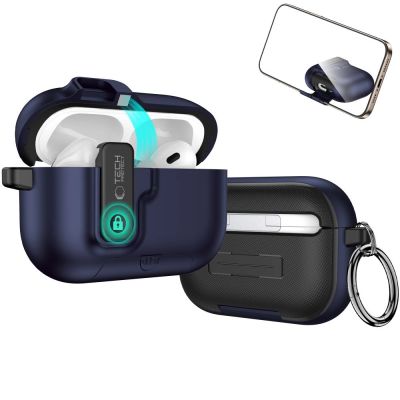 4. Etui Tech-Protect Slim Hook na AirPods Pro 3 - granatowe