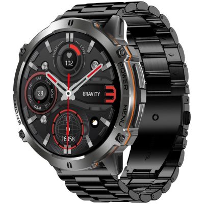 6. Smartwatch Gravity Czarny Pasek + Bransoleta GT42-1