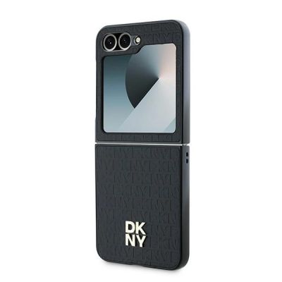 6. Etui DKNY Repeat Pattern Stack Logo na Samsung Galaxy Z Flip6 - czarne