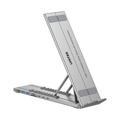 6. UNITEK PODSTAWKA POD LAPTOP REGULOWANA + HUB USB-C/A, HDMI 2.0, PD 100W