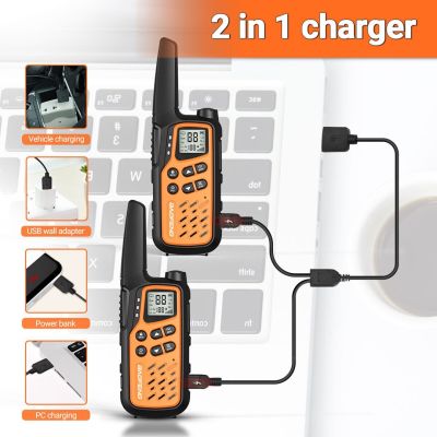 4. Krótkofalówka Baofeng BF-T25E pomarańczowa, 2 sztuki