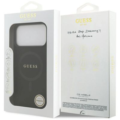 8. Etui Guess Saffiano Classic Logo MagSafe na iPhone 17 Pro Max / 18 Pro Max - czarne