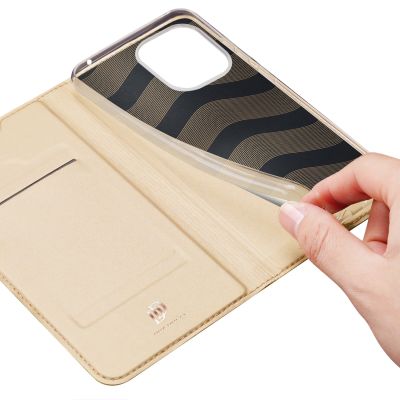 8. Dux Ducis Skin Pro etui do Xiaomi Redmi 11A / Poco C55 / Redmi 12C pokrowiec z klapką portfel na kartę podstawka złote