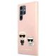 2. Etui Karl Lagerfeld Silicone Ikonik Karl & Choupette na Samsung Galaxy S22 Ultra - jasnoróżowe