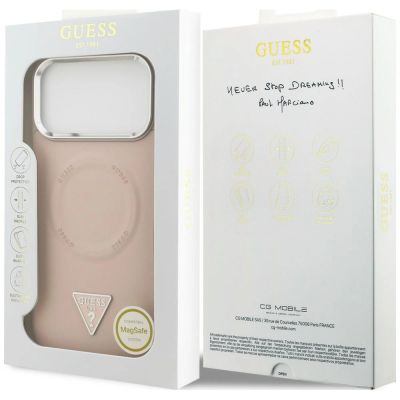 8. Etui Guess Triangle Logo MagSafe na iPhone 18 Pro Max / 17 Pro Max - różowe