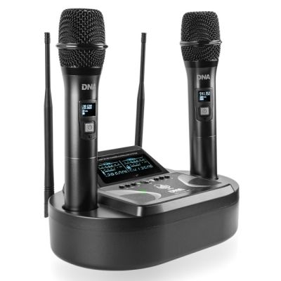 11. UMA VOCAL SET - Podwójny zestaw bezprzewodowy 2x mikrofon doręczny + odbiornik wraz ze stacją ładowania mikrofonów