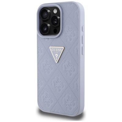 2. Etui Guess Hot Stamp 4G Pattern Triangle Metal Logo na iPhone 16 Pro Max - fioletowe