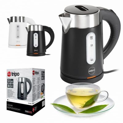 7. ELDOM CZAJNIK BEZPRZEWODOWY C185C TRIPO CZARNY 1000W 0,8 L, BPA-FREE, IZOLOWANY