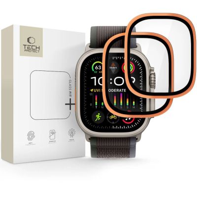Szkło hartowane Tech-Protect 2-pack na Apple Watch Ultra 49 mm - pomarańczowe