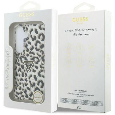 8. Etui Guess IML Leopard Print Triangle MagSafe na Samsung Galaxy S26 - czarne