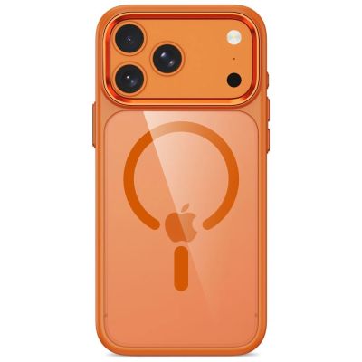3. Etui Tech-Protect Magmat Magsafe CC na iPhone 17 Pro Max / 18 Pro Max - pomaraczowo-przezroczyste