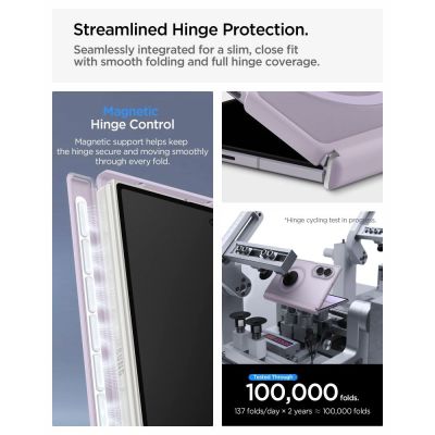 9. Etui Spigen AirSkin Zero MagFit na Samsung Galaxy Z Fold 8 - jasnofioletowy matowy