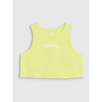 6. Crop top oversize z nadrukiem dziewczęcy 4F 4FJWSS25TSLEF112-45S