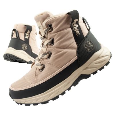 Lee Cooper buty sportowe damskie zimowe trekkingowe ocieplane beżowe czarne