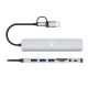 2. Hub USB Wozinsky WAH-81 8w1 z czytnikiem kart SD USB 3.0 i wyjściem audio - szary