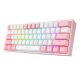 4. REDRAGON K617-RGB Fizz RGB White/Pink klawiatura USB Różowy, Biały